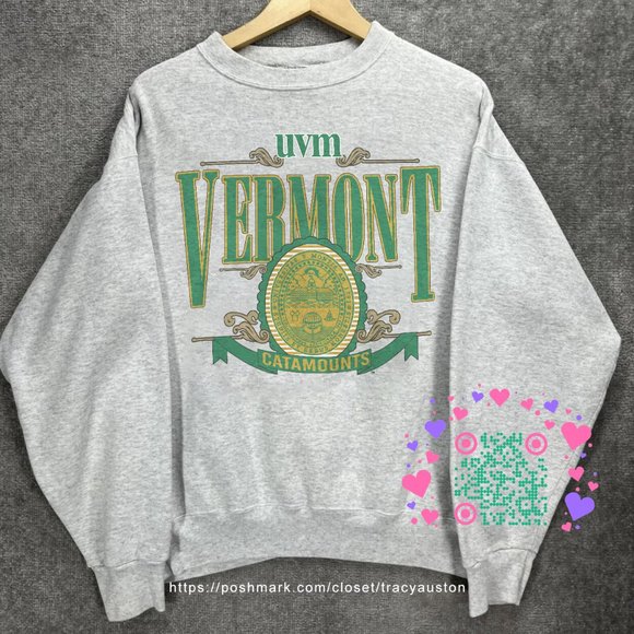Vintage University Of Vermont Sweatshirt, Vermont Catamounts Shirt tee - Picture 1 of 2